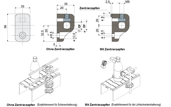 Klemme Teil 237 • mit oder ohne Zentrierzapfen