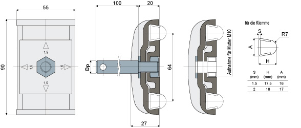 Schienenklemme Teil 230 • für Trapezschienen