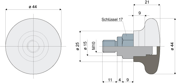 Rundgriff Teil 338 • mit Außengewinde