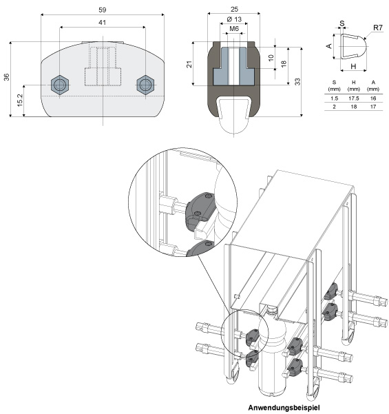 Schienenklemme Teil 347 • für Trapezschienen
